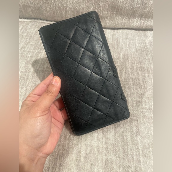Chanel Cambon Wallet. Classic Black and Pink Interior Bi Fold Wallet - Picture 2 of 9